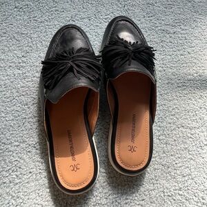 Johnston & Murphy Black Leather Mules